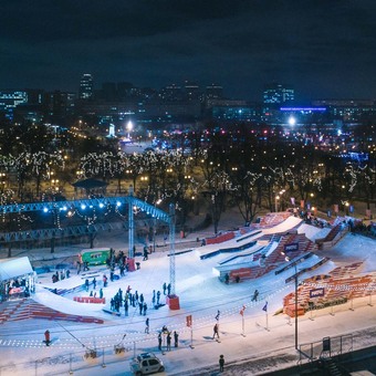 Открытие сноуборд-парка на Пушкинской набережной