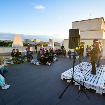 Author's songs concert on the Observation deck of Gorky Park Museum